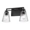 Z-Lite Lyna Vanity, 2-Light, 16 In.W x 6.5 In.L x 9 In.H, Matte Black/Clear 823-2V-MB - alternate 7